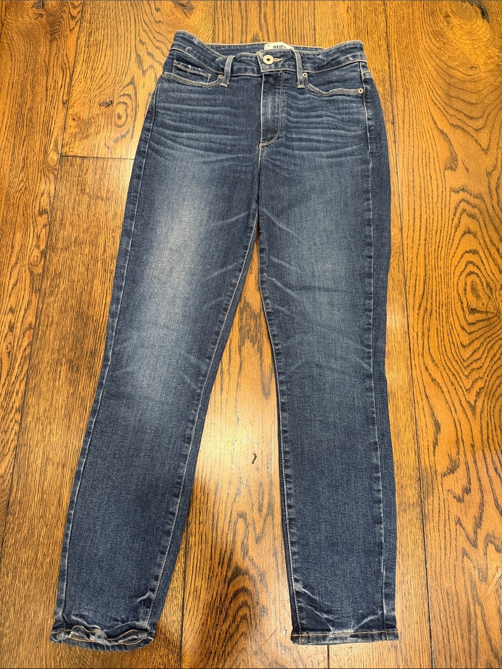 Paige Women's Dark Blue Slim Jeans - Classic Mid-Rise light Stretch